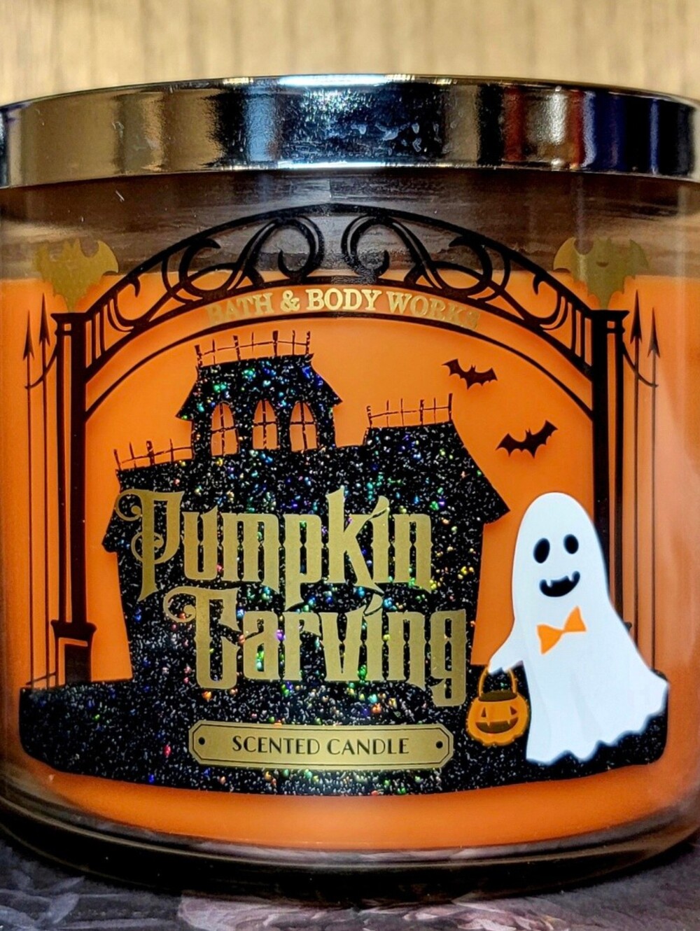 Bath & Body Works Pumpkin Carving Halloween Candle, COLLECTIBLE